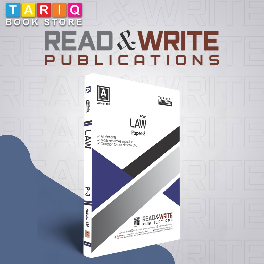 Read & Write A Level Law Paper 3 Topical Worked Solutions (Year: 2009 - 2019) - No. 489