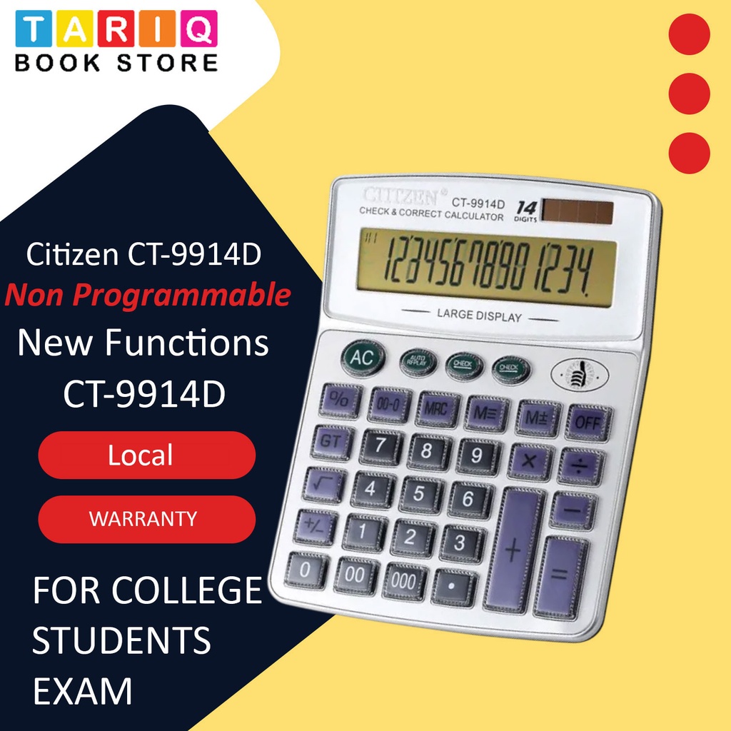 Citizen Superior Calculator - 112 Steps Check - No. CT-9914D