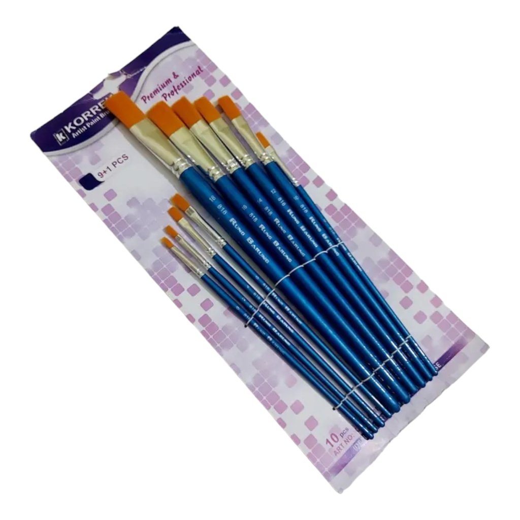 [6959085008194] Artist Paint Brushes - Pack of 10 - NO.0818FC- KORREKT