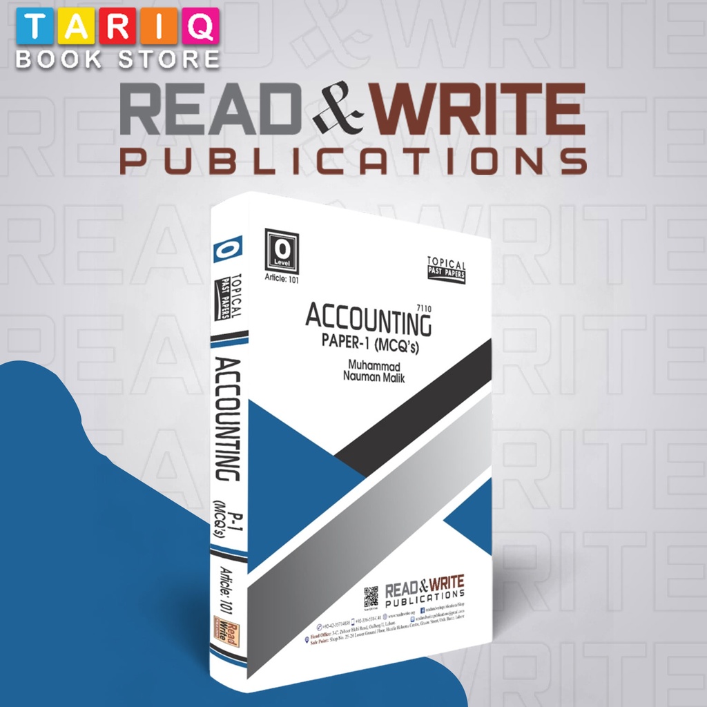 Read & Write O Level Accounting MCQ’S P-1 Topical/Yearly (2000 - 2023) - By M. Nauman Malik - No. 101