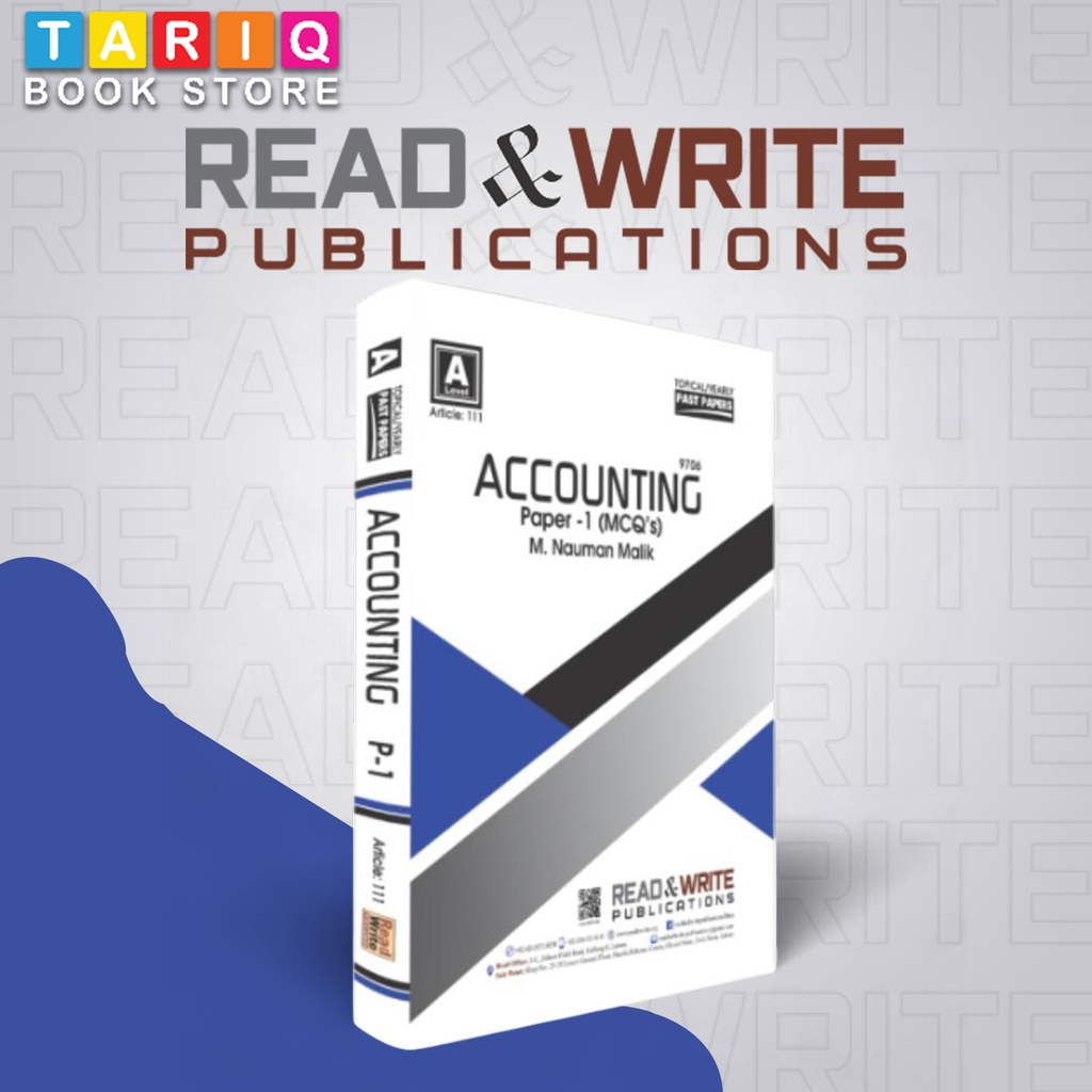 Read & Write A Level Accounting AS-Level MCQ’s Paper-1 Topical/Yearly (Year: Updated till 2023) - By M. Nauman Malik - No. 111