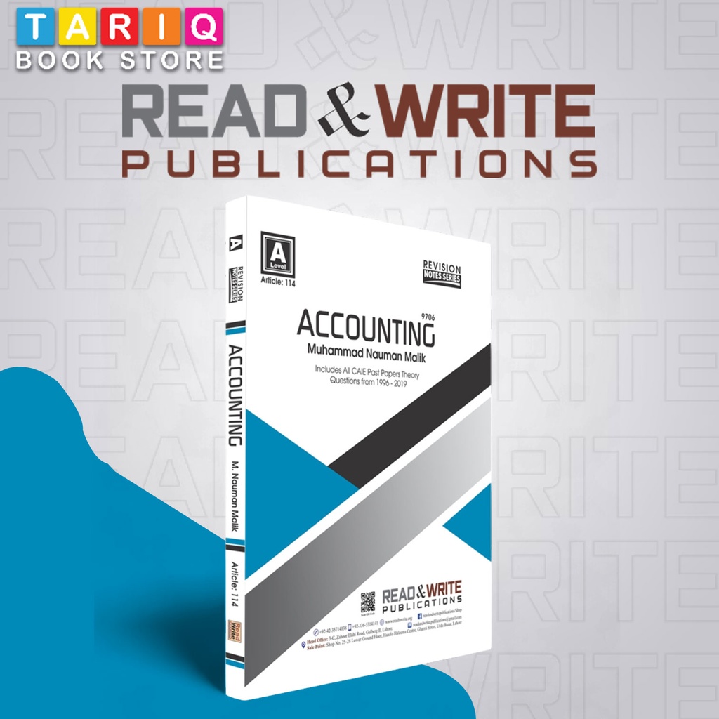 Read & Write A Level Accounting Revision Notes (Edition: 2019-2020) - By M. Nauman Malik - No. 114