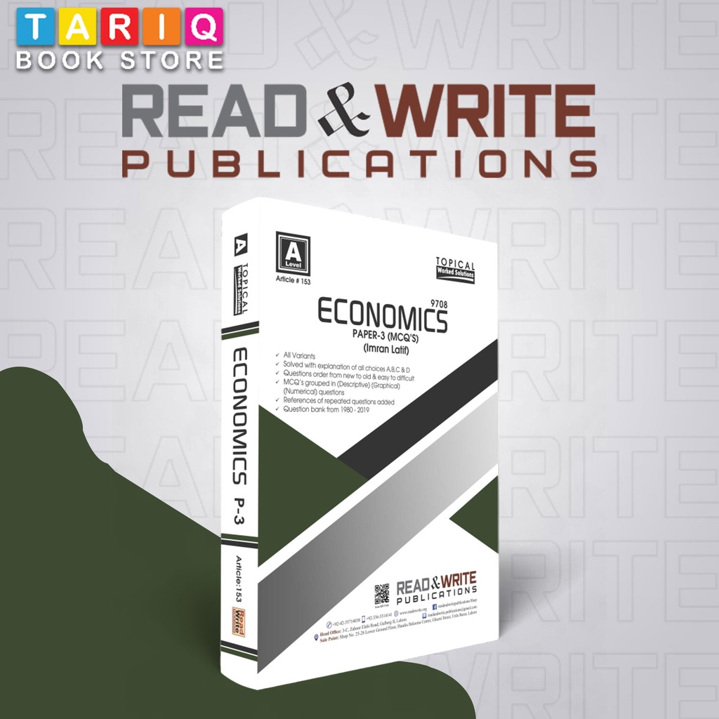 Read & Write A Level Economics Topical Solved Paper 3 (Year: 1980 - 2019) - By Imran Latif - No. 153