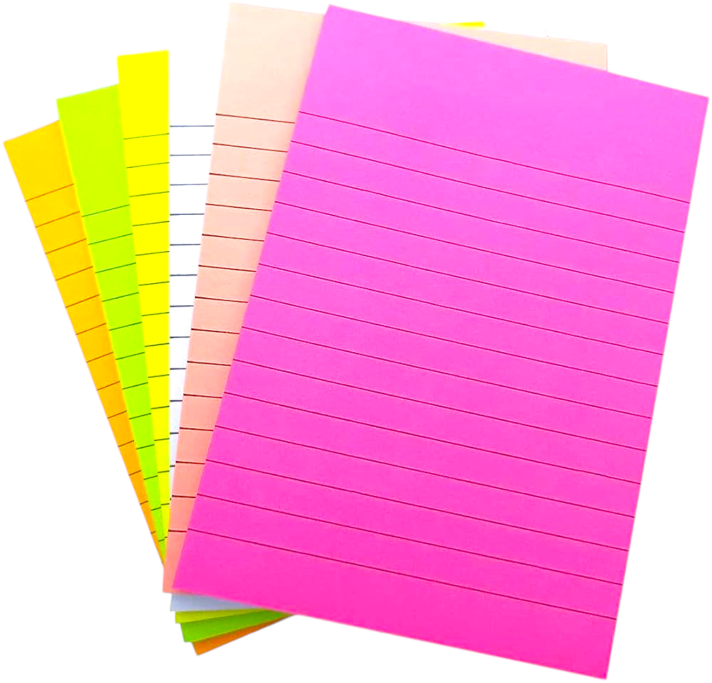 Sticky Notes 4X6 Multi Color W/Lines (100 Sheets)