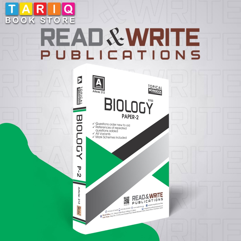 Read & Write A Level Biology Paper 2 Work Book (Edition: 2022) - By Editorial Board - No. 212