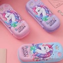 3d Unicorn Pencil Pouch With Keychain - 6853 - Assorted Colours