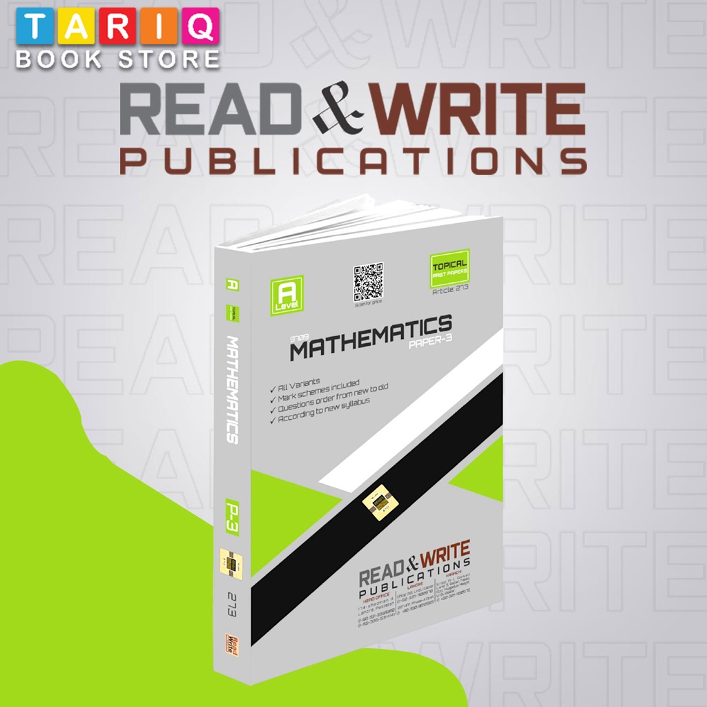 Read & Write A Level Mathematics Paper 3 Topical Past Paper (Year: Updated till 2024) - By Editorial Board  - No. 273