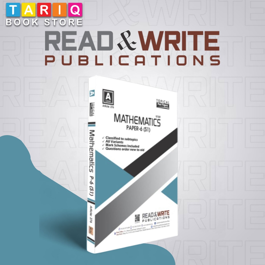 Read & Write A Level Mathematics Paper 5 (S1) Topical past (Year: Updated till 2025) - By Editorial Board - No. 276
