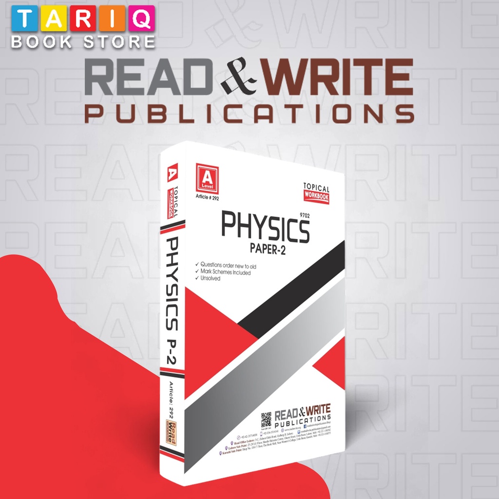 Read & Write A Level Physics Paper 2 Topical Workbook (Updated till 2024) - By Editorial Board - No. 292