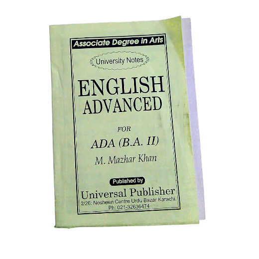 Associate Degree In Arts Universtiy Notes English Advanced For Ada (B.A. ll)