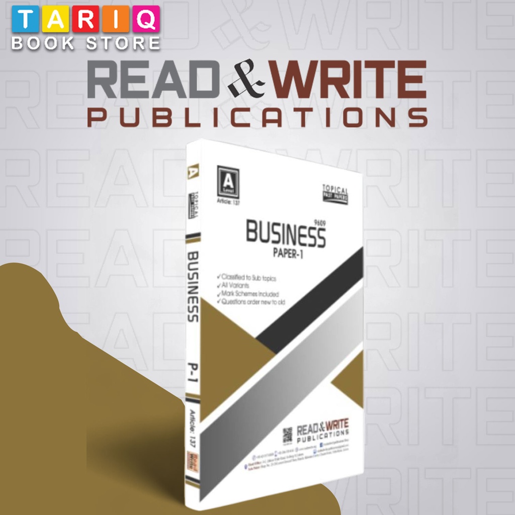 Read & Write A Level Business Paper-1 Topical Past Papers (Year: Updated till 2023) - By Editorial Board - No. 137