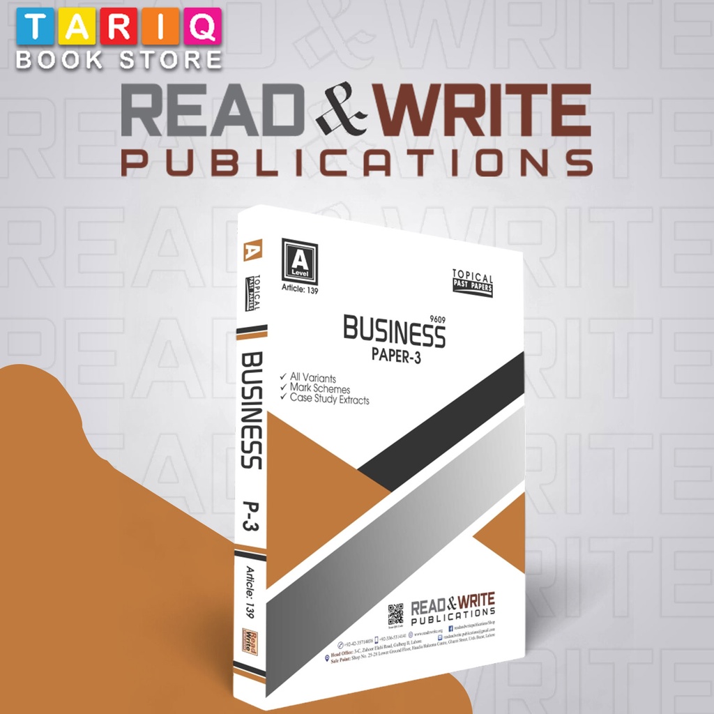 Read & Write A Level Business Paper 3 Topical Past paper -2022 By Editorial Board - No. 139