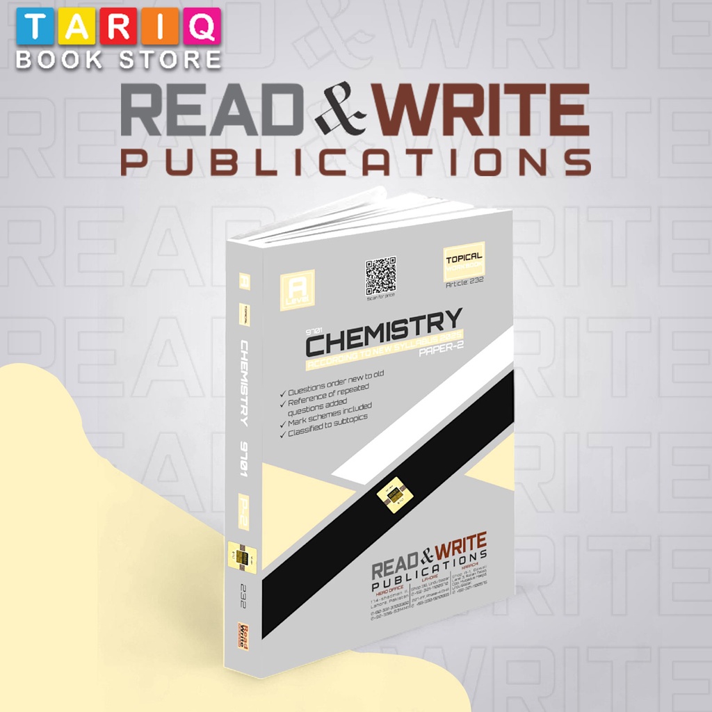 Read & Write A Level Chemistry Paper 2 Topical Workbook and Past Papers (Updated Till 2024) - By Editorial Board - No. 232
