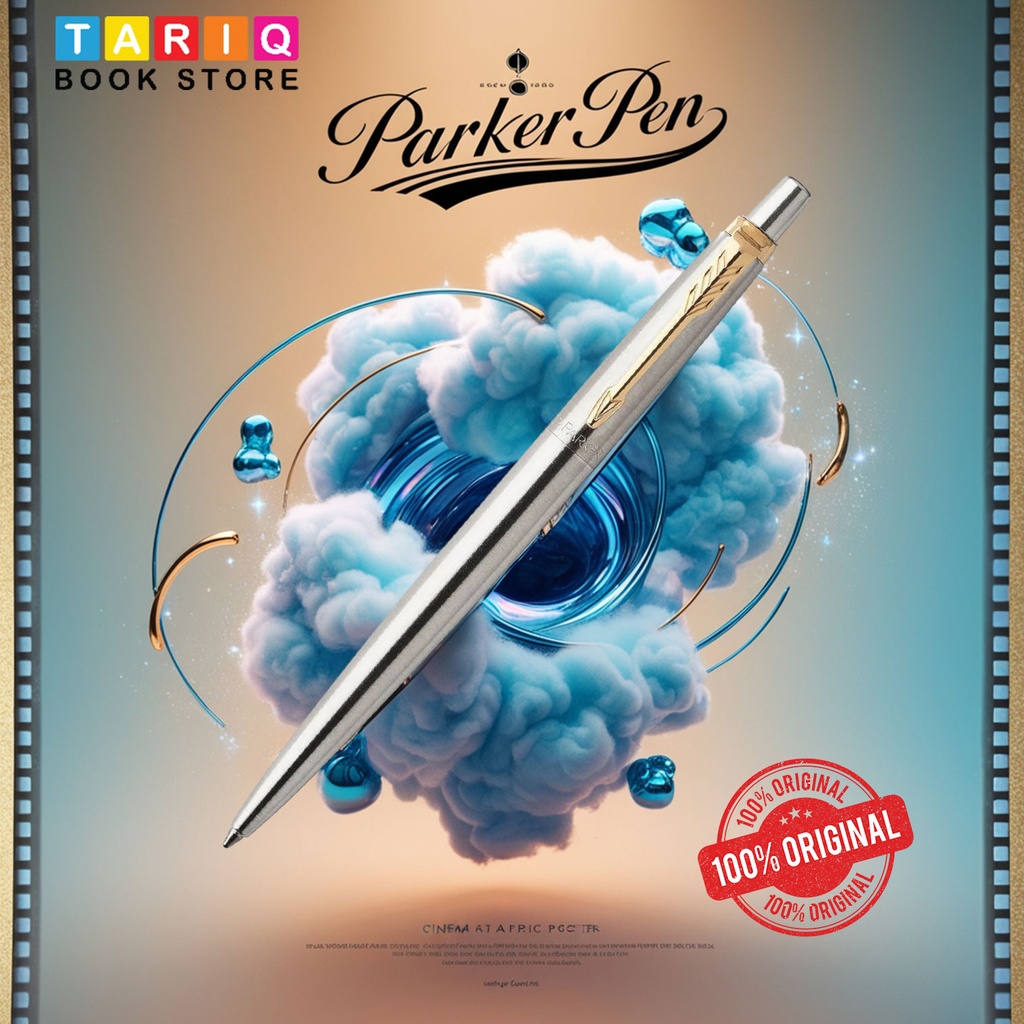 Parker Stainless Steel Jotter Ballpoint Pen Golden Trim