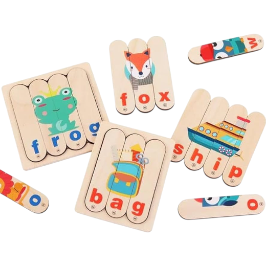 Wooden Stick Word Puzzle Cab
