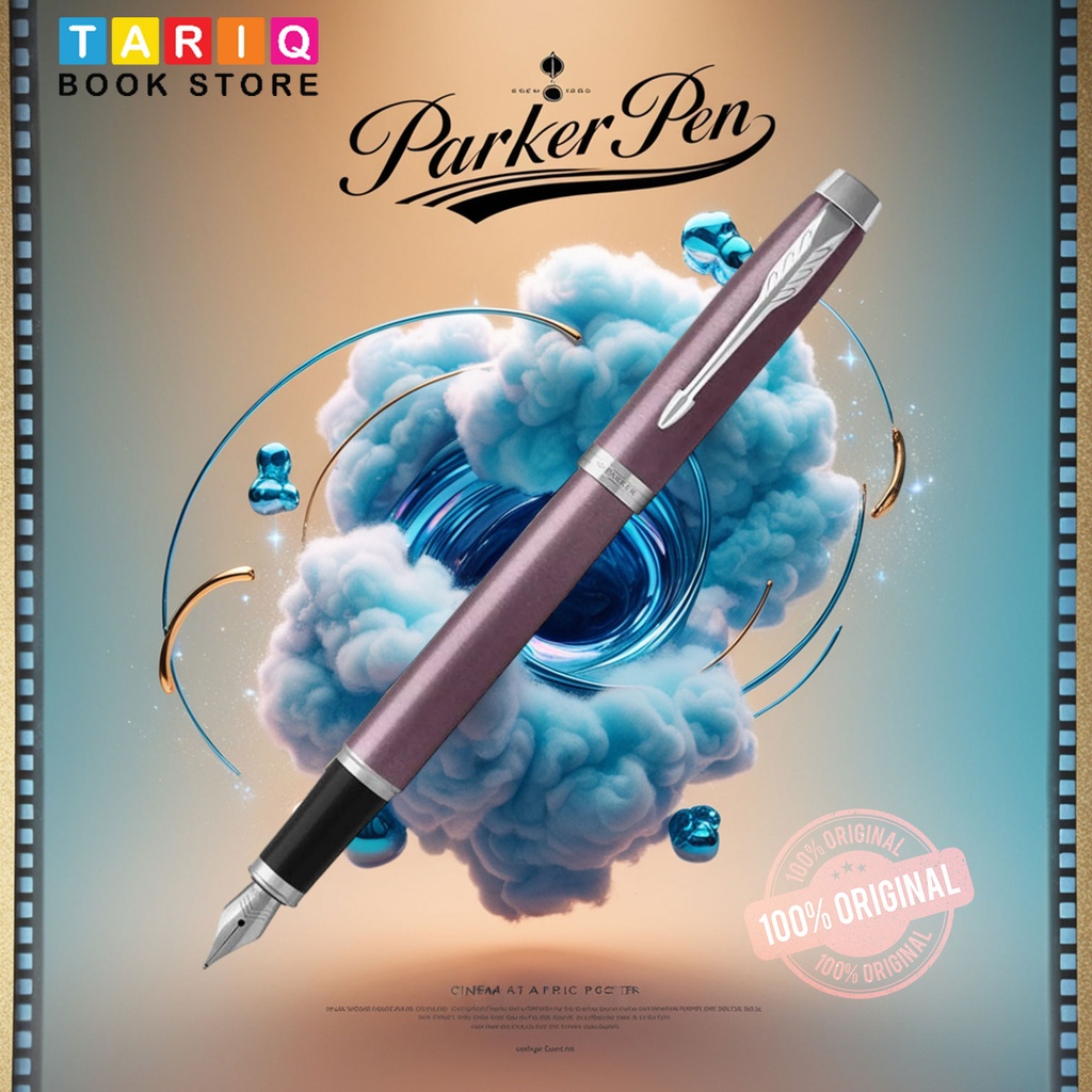 Parker Excellent Purple/White Clip IM Series Fountain Pens Fine (F) Nib No Box