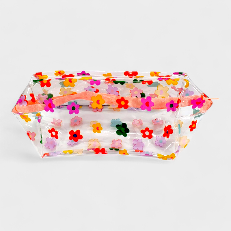 large capacity transparent tvp makeup bag with zipper