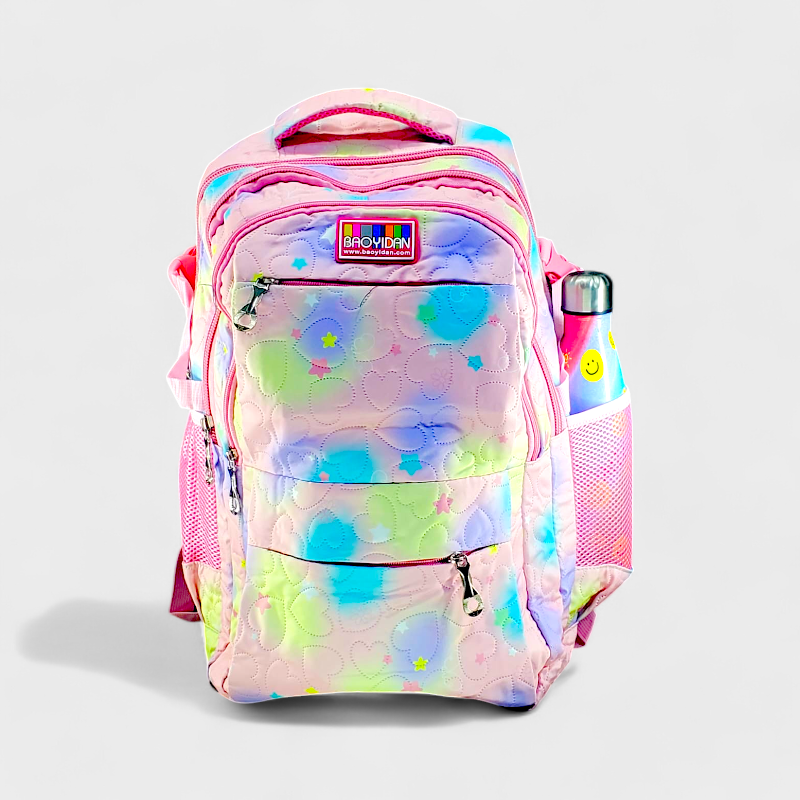 Baoyidan Heart Star School Bag - Multi Colours (Light pink)