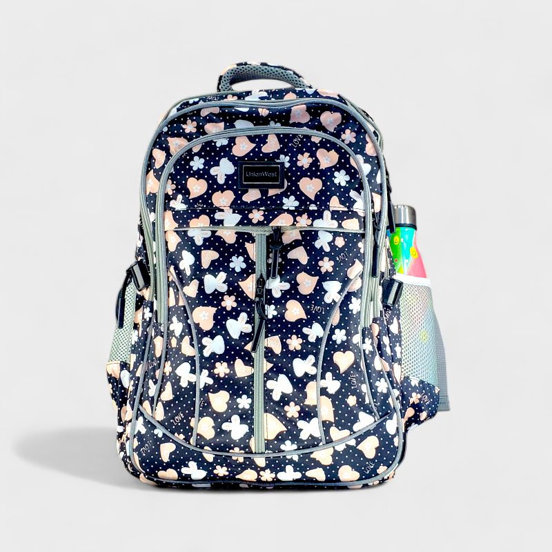 Union West School Bag Printed - Class - 3 - 8( IMPORTED ) (Black)