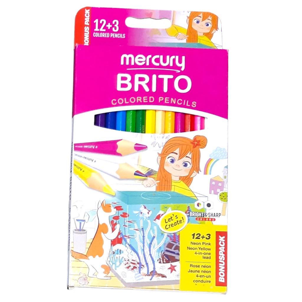 Mercury Brito 12+3 Colored Pencils - 3300