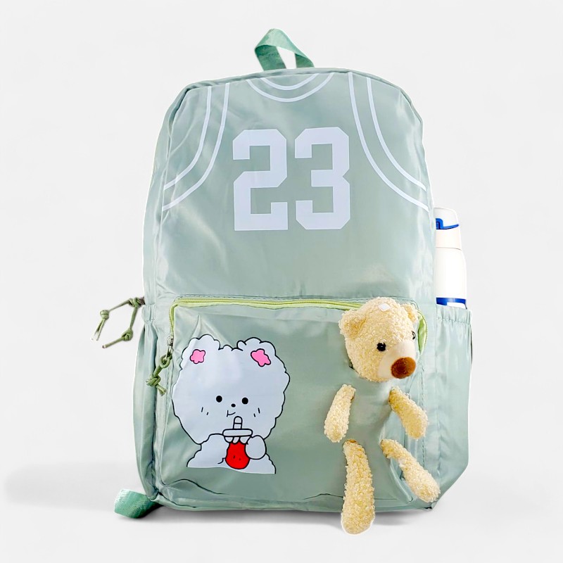 Unique # 23 Design College Bag (Green)