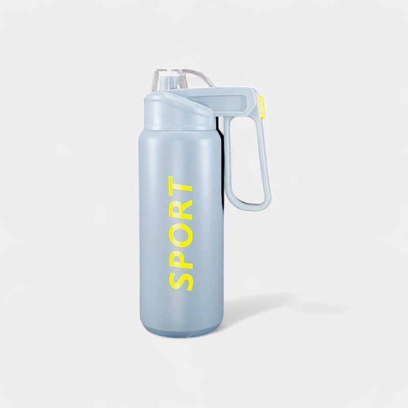 Stainless Steel Sports Water Bottle - 1000 ml - White - No. 6092 (Grey)