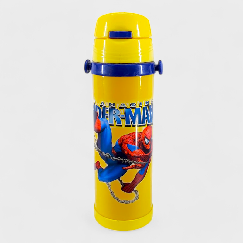 SpiderMan Stainless Steel Water Bottle - Yellow | D-5