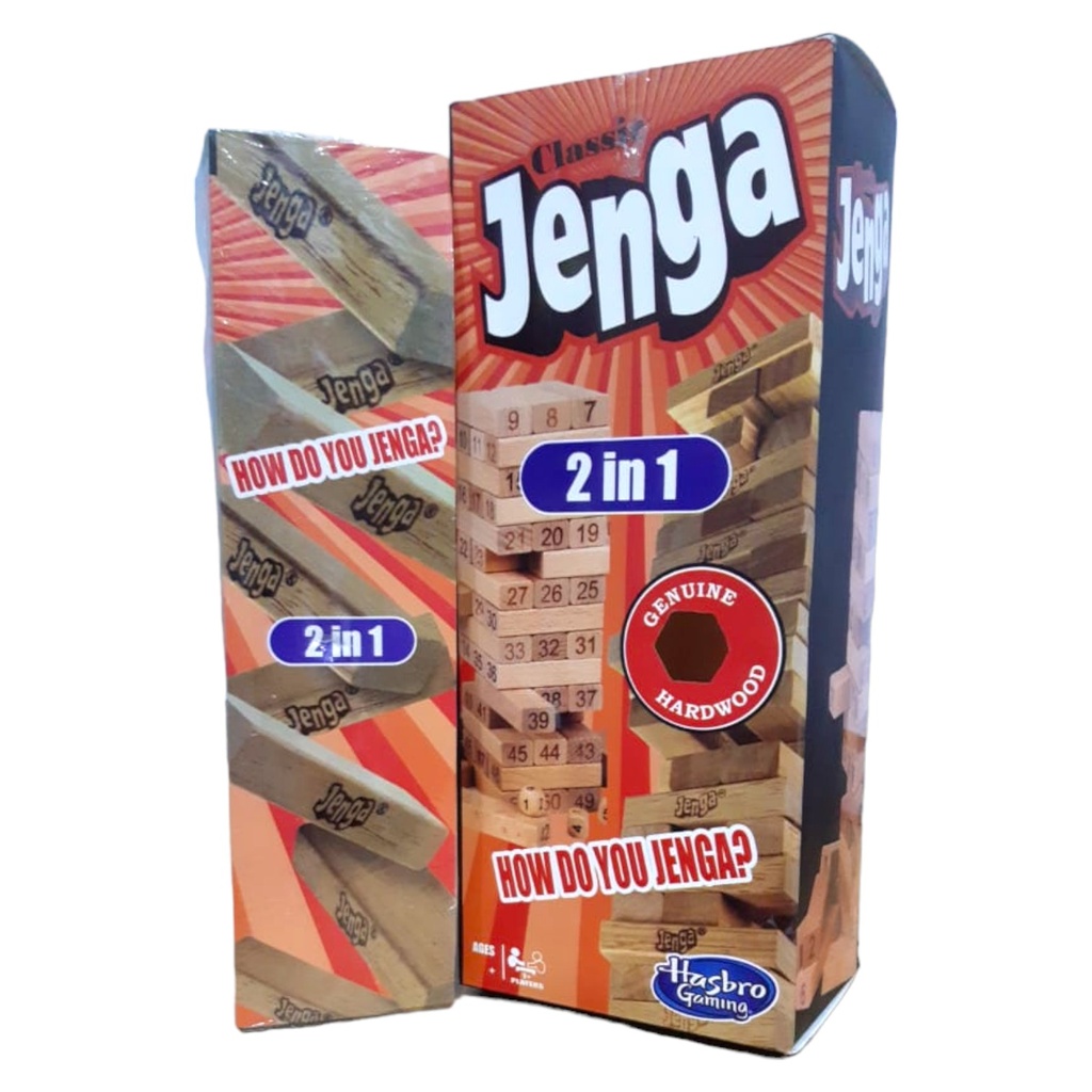 Wooden Classic Jenga 2 in 1 - Hasbro Gaming