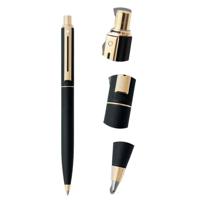 Sheaffer Sentinel 327 Black Gold Trim Ballpoint Pen