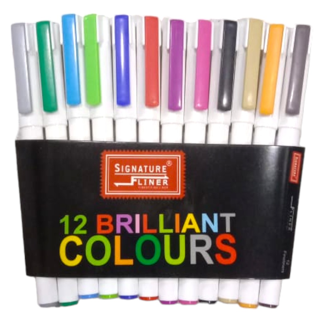 12 Brilliant Colours Pen 0.4mm - Signature Fine liner