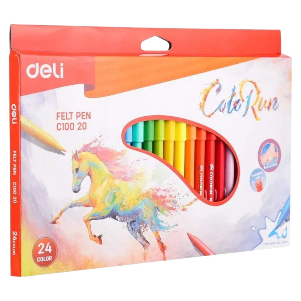 Deli Felt Tip Pens 24 colors Colorun - C100 20