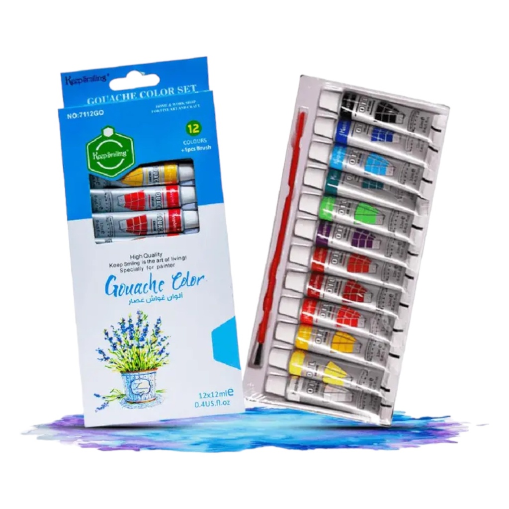Gouache Water Color Tube - 6ml - Pack of 12 - 7706GO - Keep Smiling