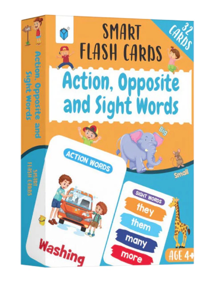 Smart Flash Cards - Action, Opposite and Sight Words - 32 Cards