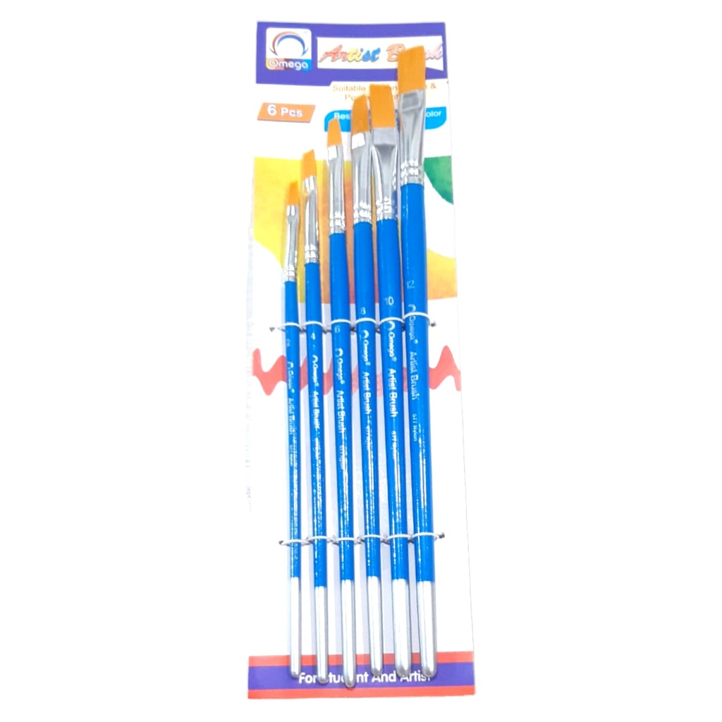 Omega Artist Flat Brush - Pack of 9 - NO. 577NB9