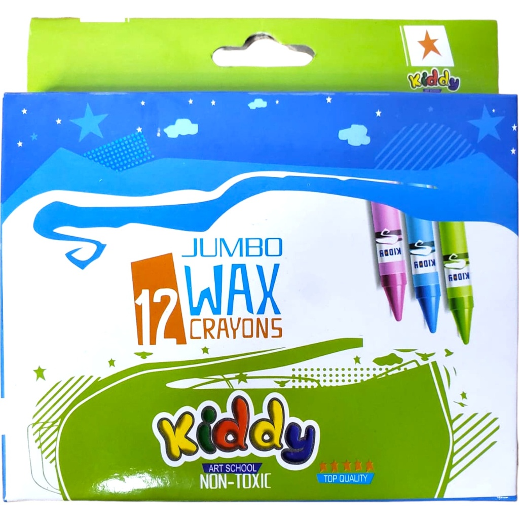 12 Jumbo Wax Crayons Set - J012 - Kiddy