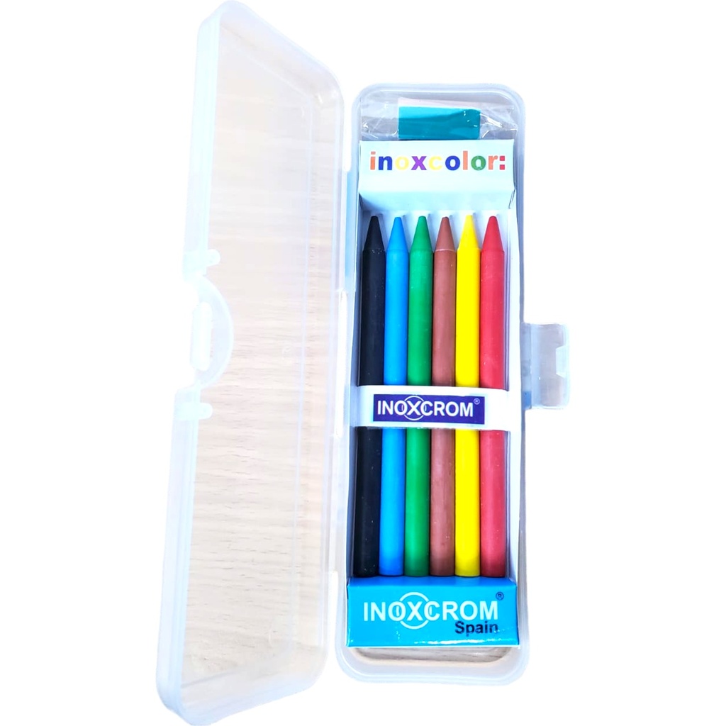 Plastic Crayons - Pack of 6 - Inoxcrom