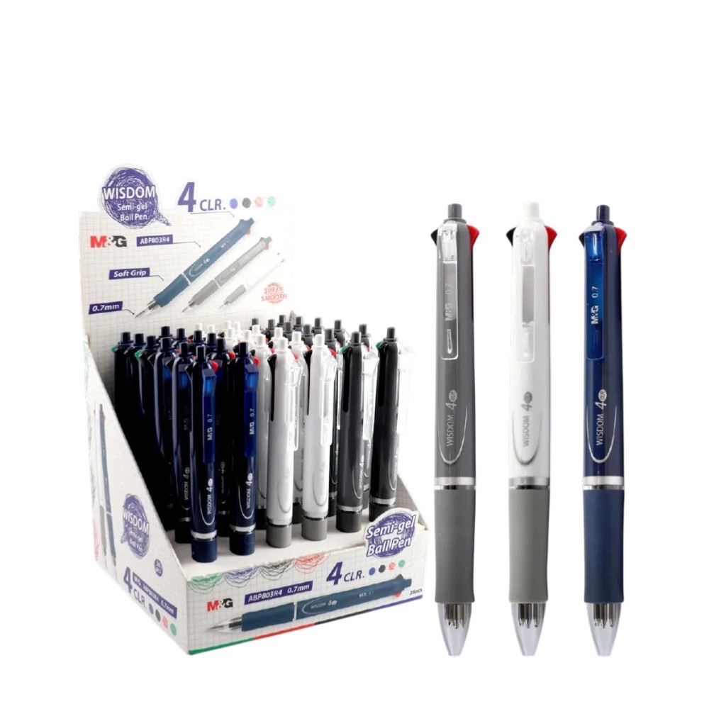 [6941025156096] BAll Pen 803RY WISDOM 4 COLOUR 0.7-M&G