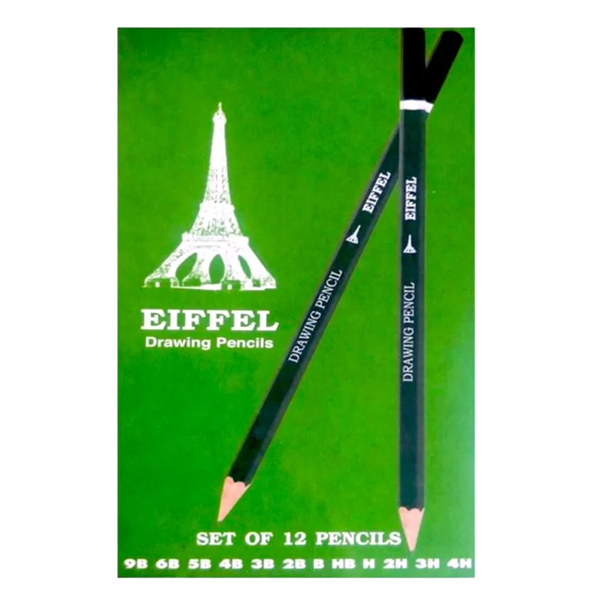 Eiffel Drawing Pencil Box - No/Qty. H/3, HB/4, 2H/3, 3H/3, B/3, 2B/3, 4B/4