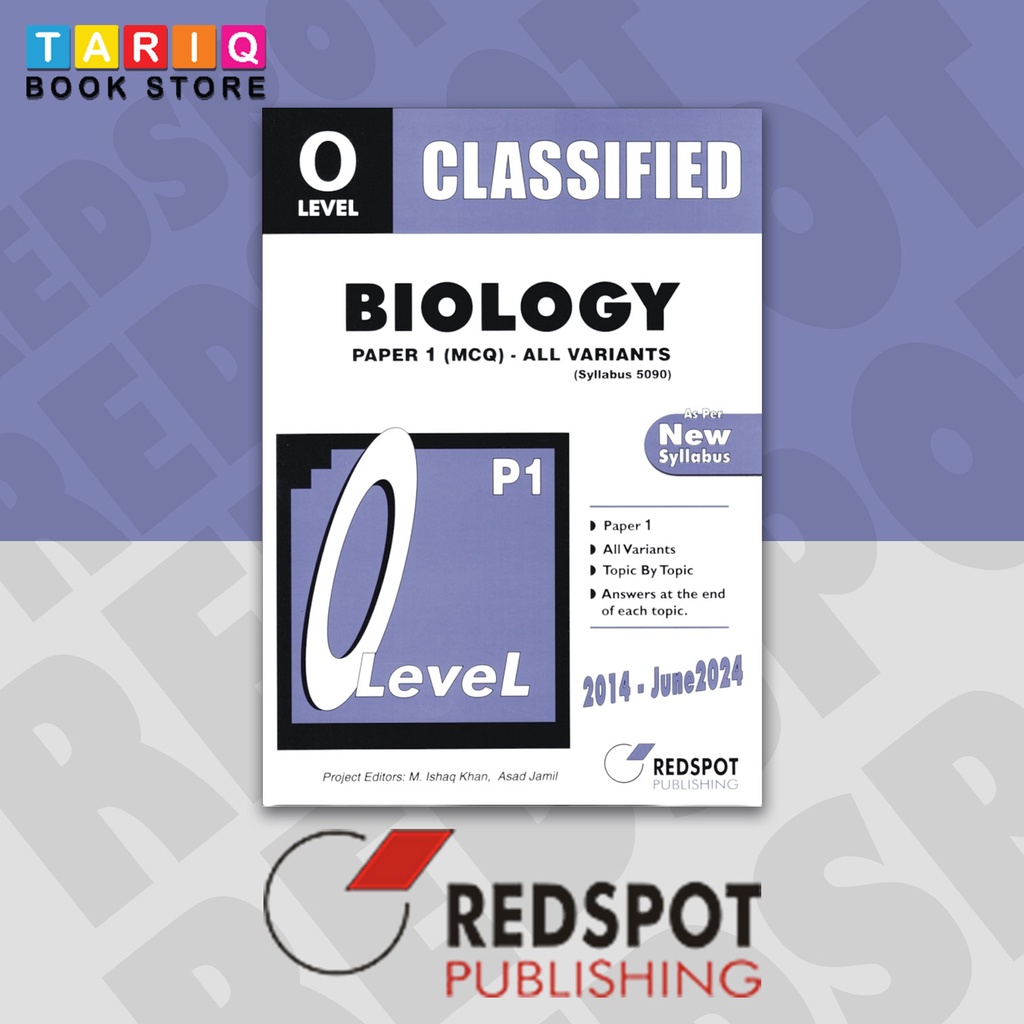 Redspot O Level Classified Biology P1 (All Variants) 2014 - June 2024