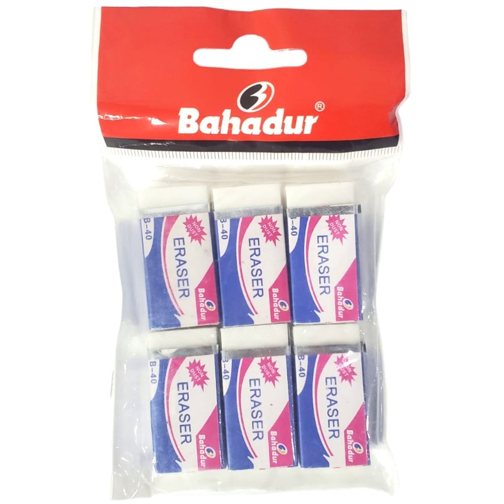 Bahadur Eraser - Pack of 6 - B-40
