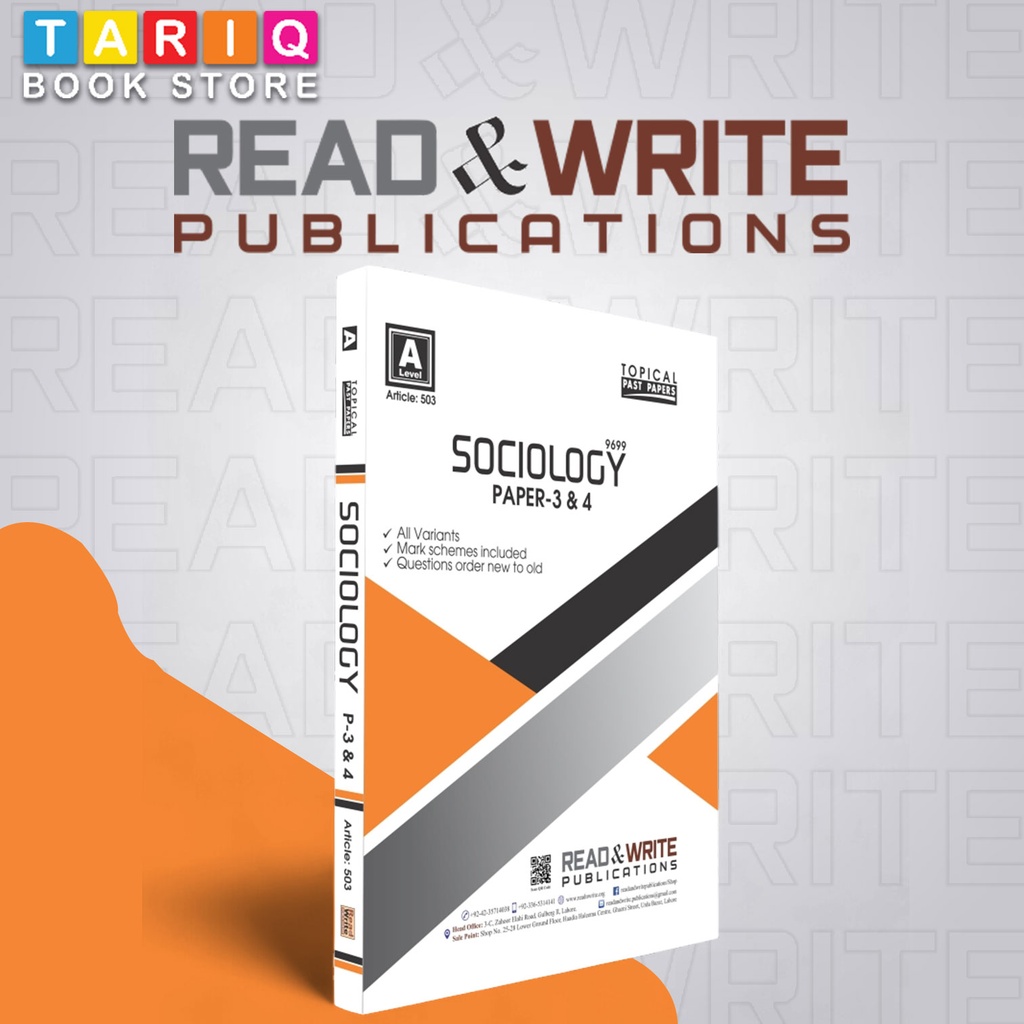 Read & Write A Level Sociology Paper 3 & 4 Topical Past Papers -(2010 - 2019) By Editorial Board - No. 503