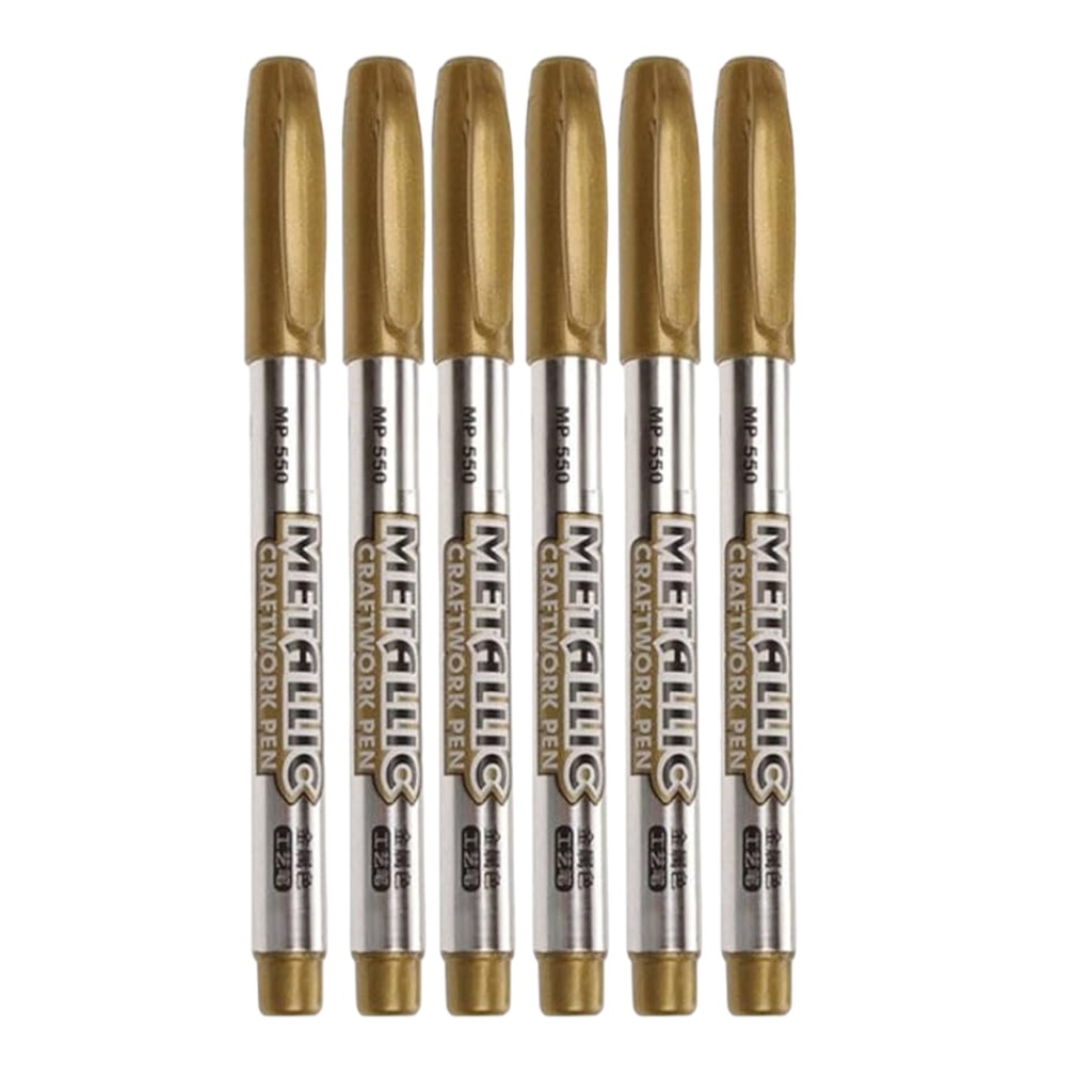 [6956317466159] Metallic Craftwork Pen - Golden - 1 Pcs
