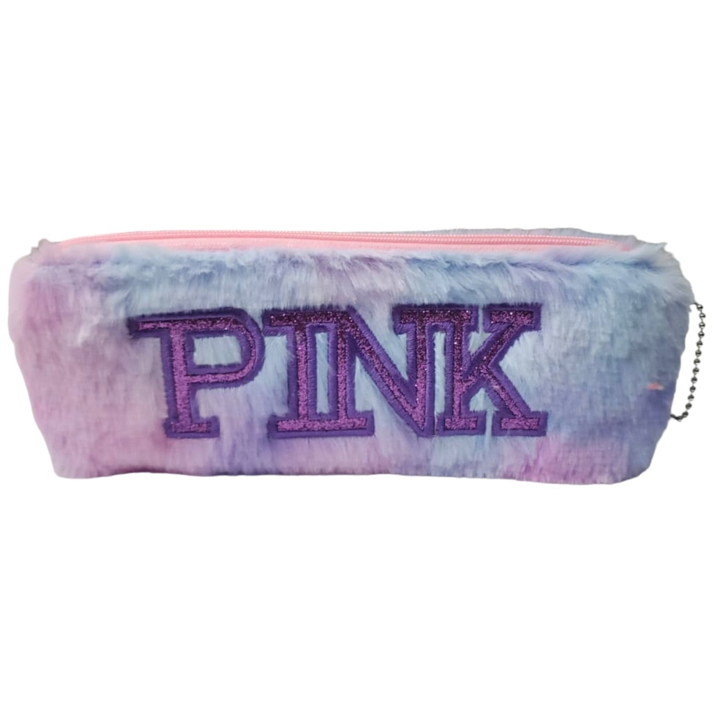 Rainbow Pink Fur Pencil Pouch - No. Fur-13