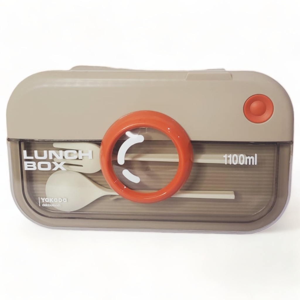 Plastic Lunch Box - 1100ml - Light Brown - No.1337 - Yakada