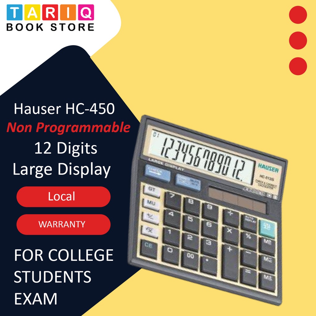 Hauser Electronic Calculator HC-450