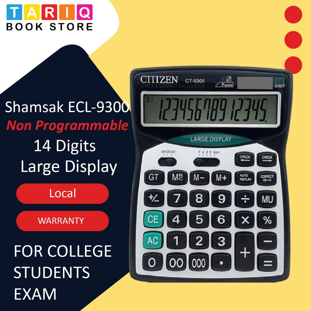Shamsak ECL-9300T correct and check calculator