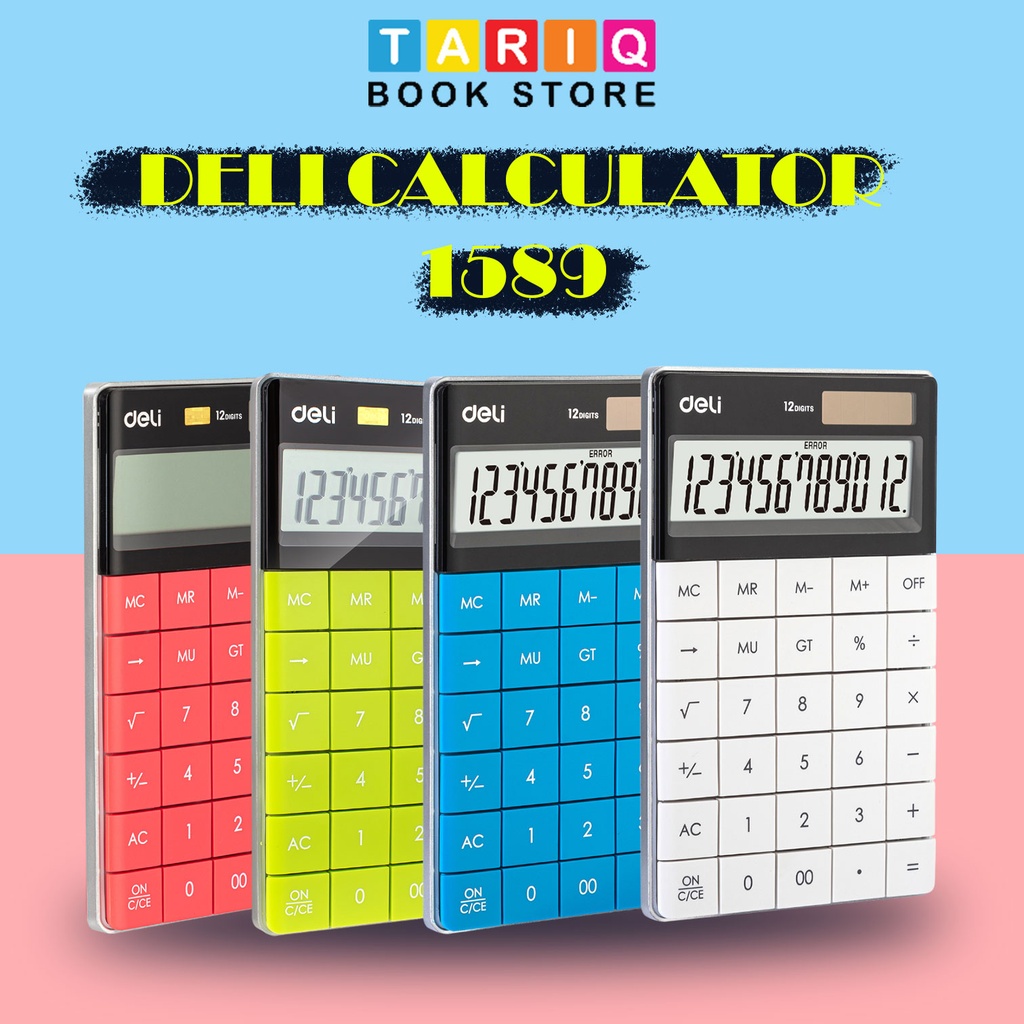 DELI CALCULATOR 1589  12 digits - Assorted Colours