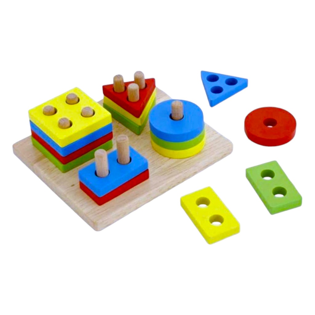 Wooden Geometric Sorter - 4 Shapes - WD0119