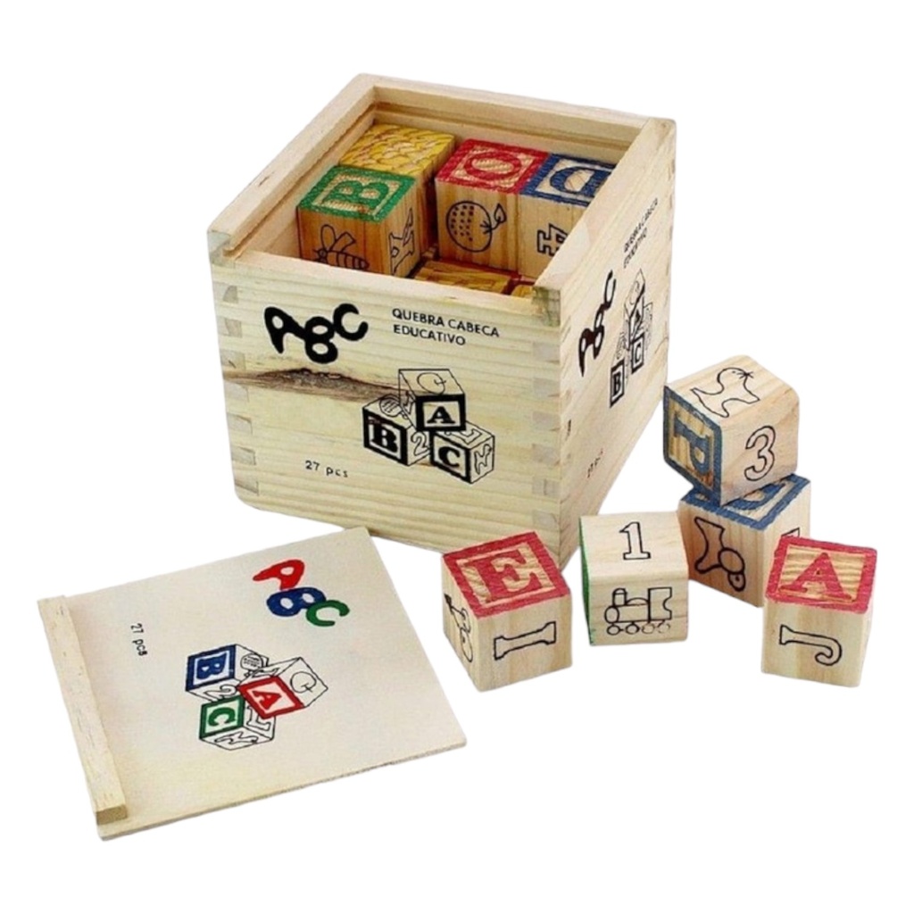 Wooden ABC Blocks - 27 Pcs