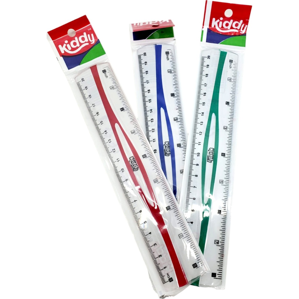 Kiddy 8 Inch Transparent Plastic Scale